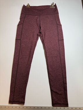 aerie Marled Burgundy Leggings with Side Pockets